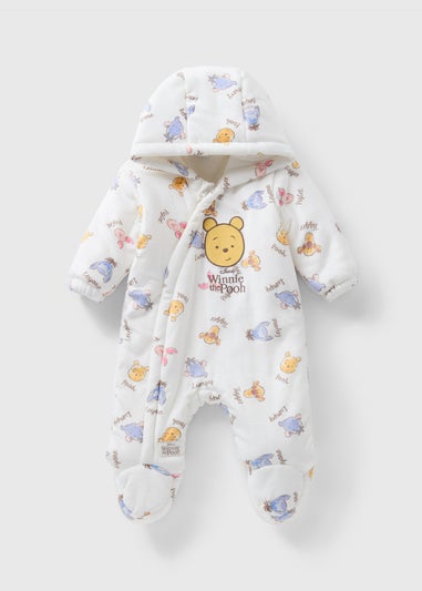 Baby Cream Winnie The Pooh Fleece Snowsuit (Newborn-18mths)