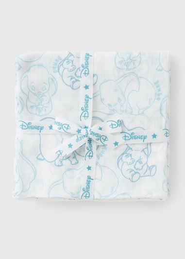 Disney 3 Pack Baby Blue Dumbo Muslin Cloths