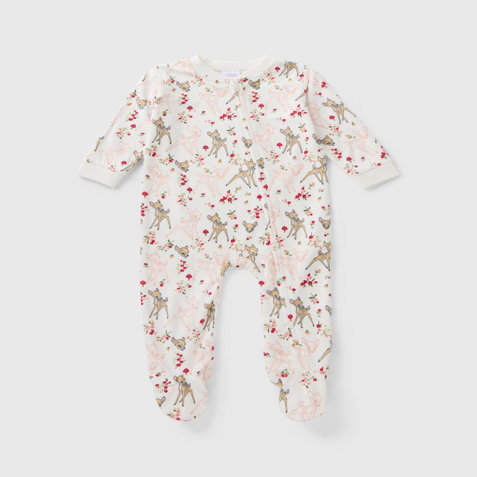 Disney Cream Bambi Fleece Sleepsuit (Newborn-18mths)
