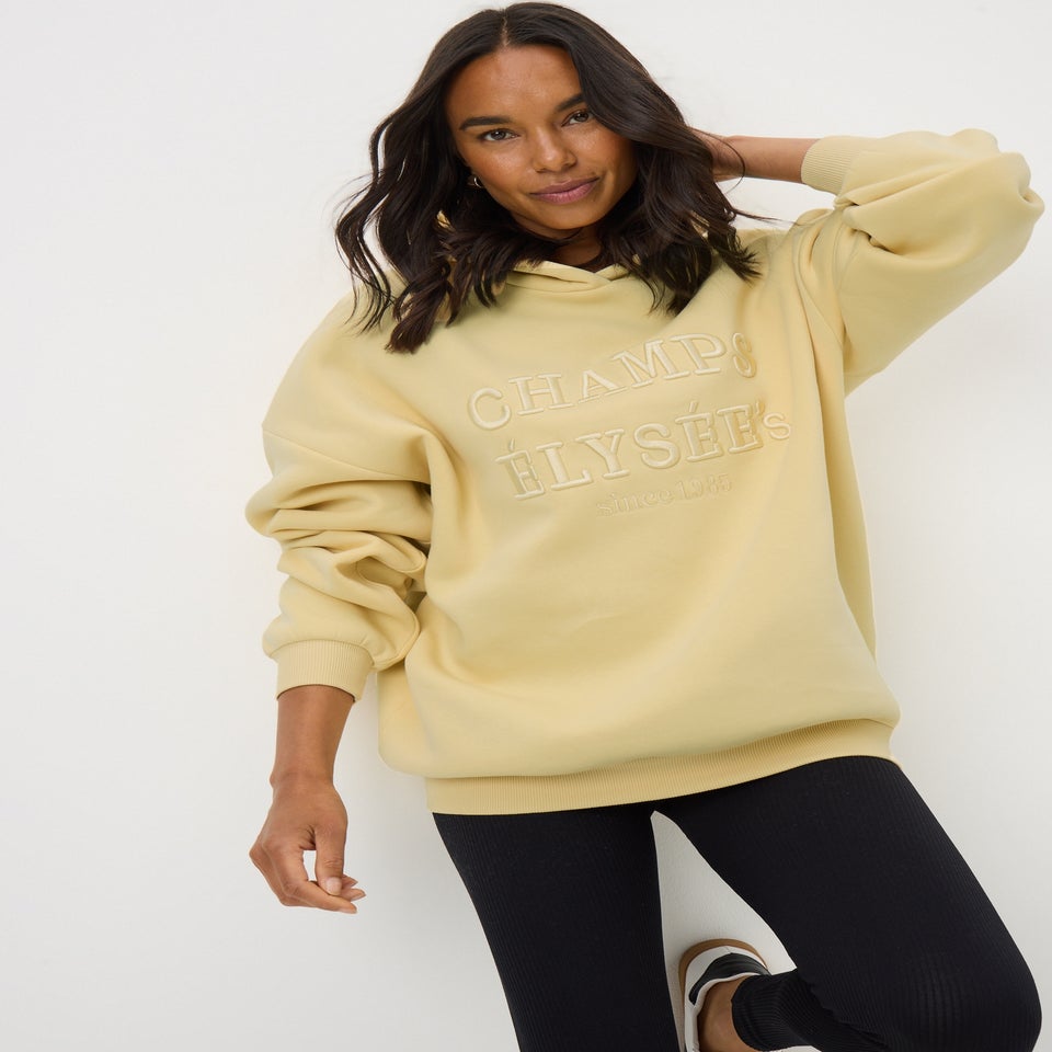 Buttermilk Yellow Oversized Champs Elysee Hoodie