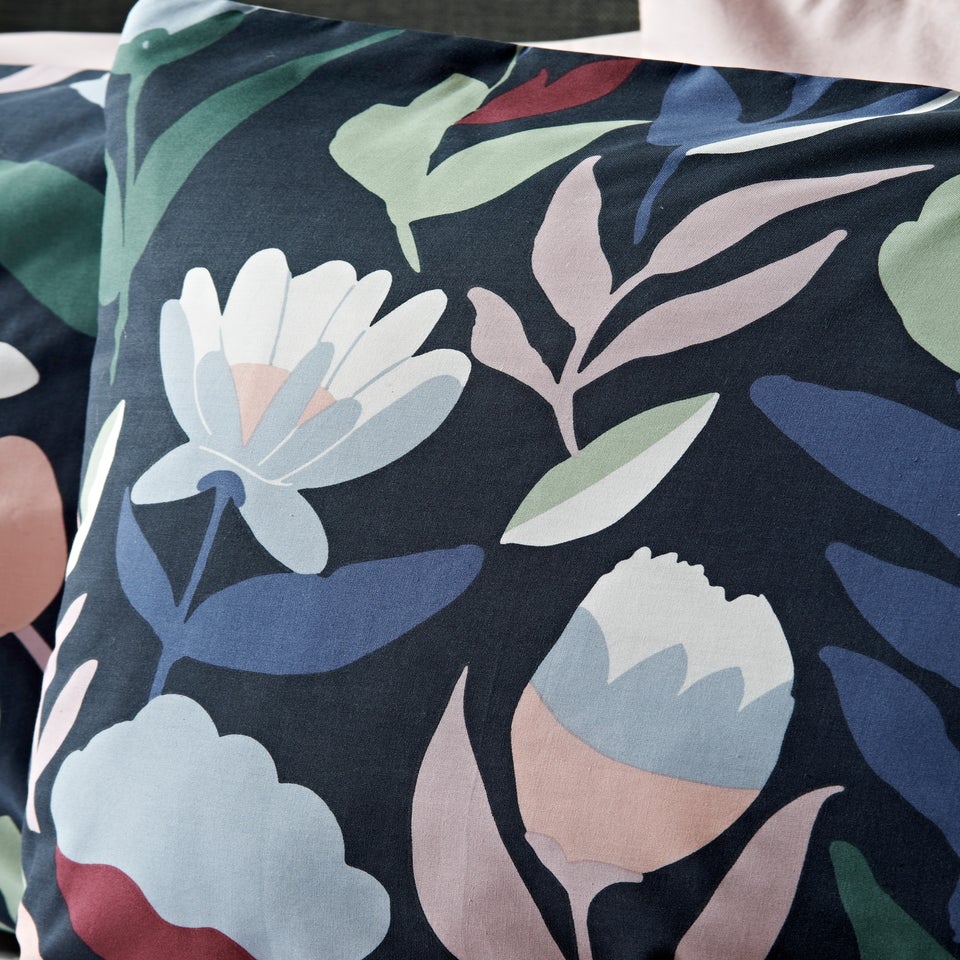 Navy Floral Design Duvet Set