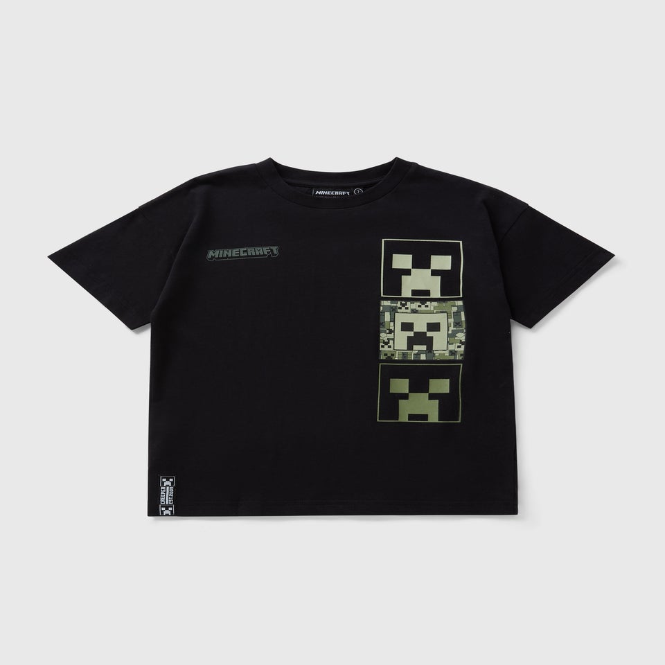 Minecraft Boys Black T-Shirt (5-13yrs)