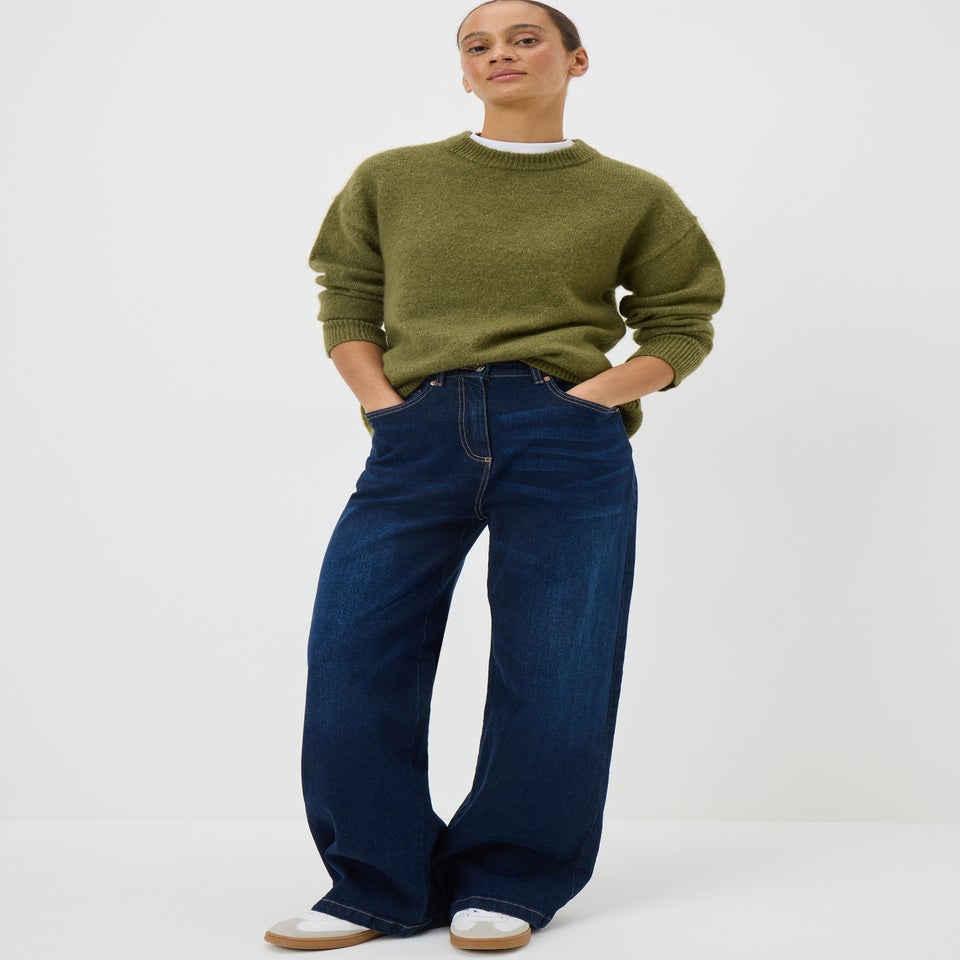 Green Fluffy Oversized Jumper