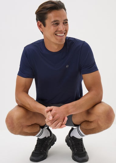 Souluxe Navy Jacquard T-Shirt