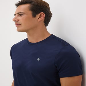 Souluxe Navy Jacquard T-Shirt