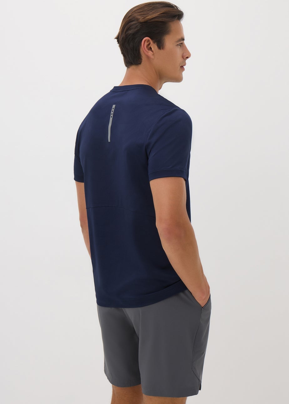Souluxe Navy Jacquard T-Shirt