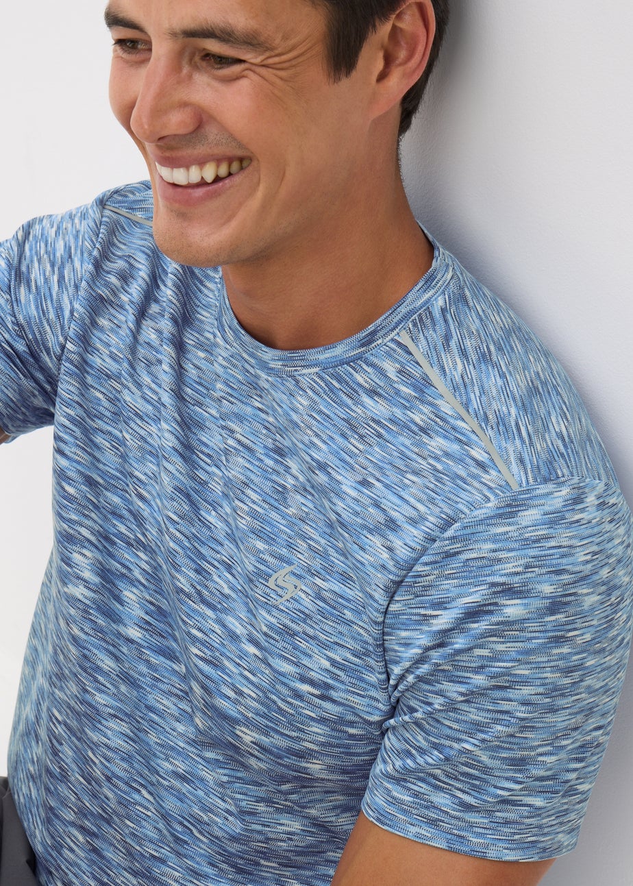 Souluxe Blue Texture Space Dye T-Shirt