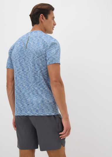 Souluxe Blue Texture Space Dye T-Shirt