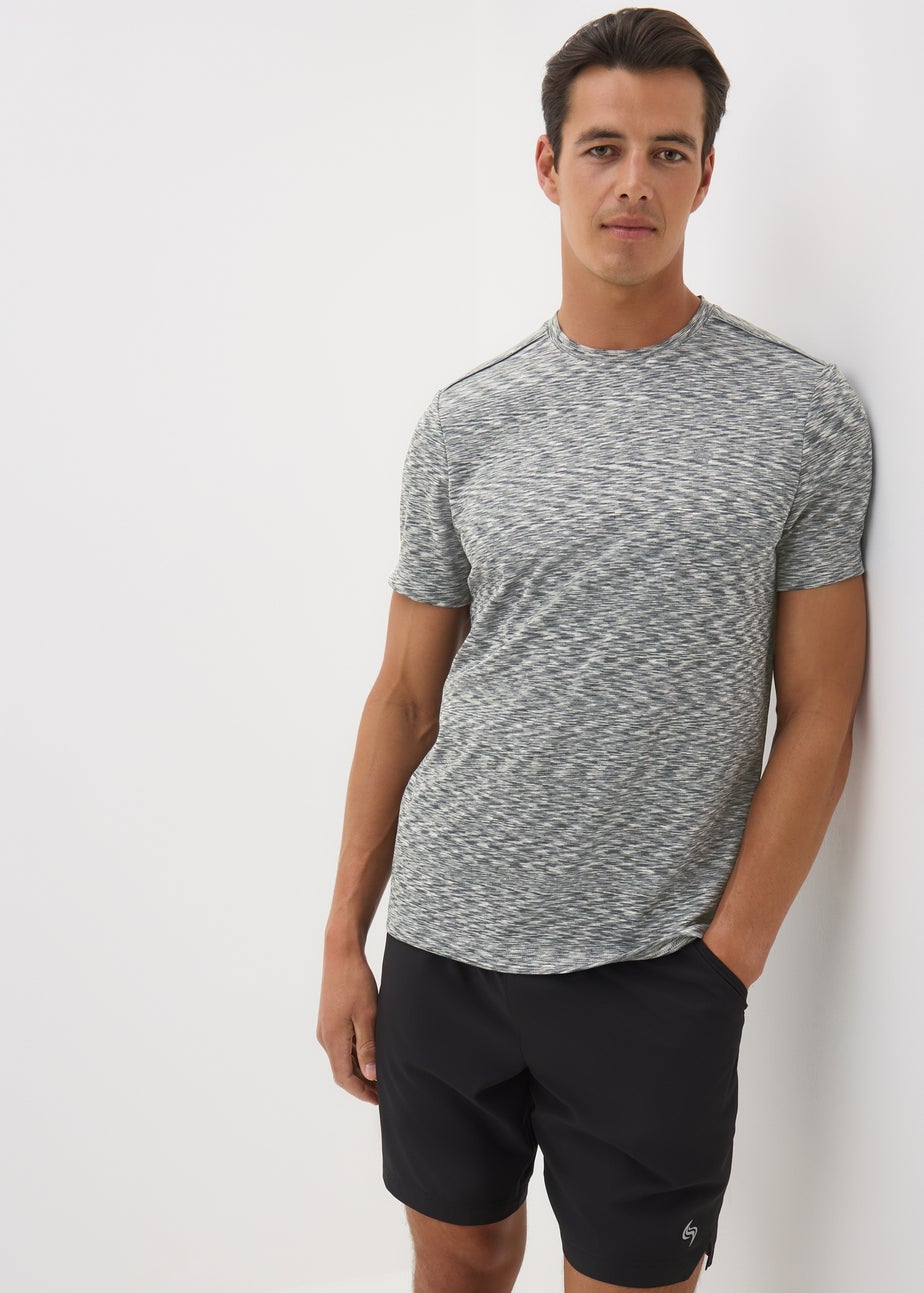 Souluxe Grey Texture Space Dye T-Shirt