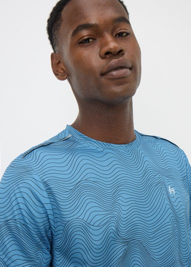 Souluxe Blue Geometric Print T-Shirt