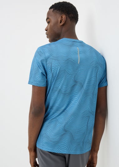 Souluxe Blue Geometric Print T-Shirt