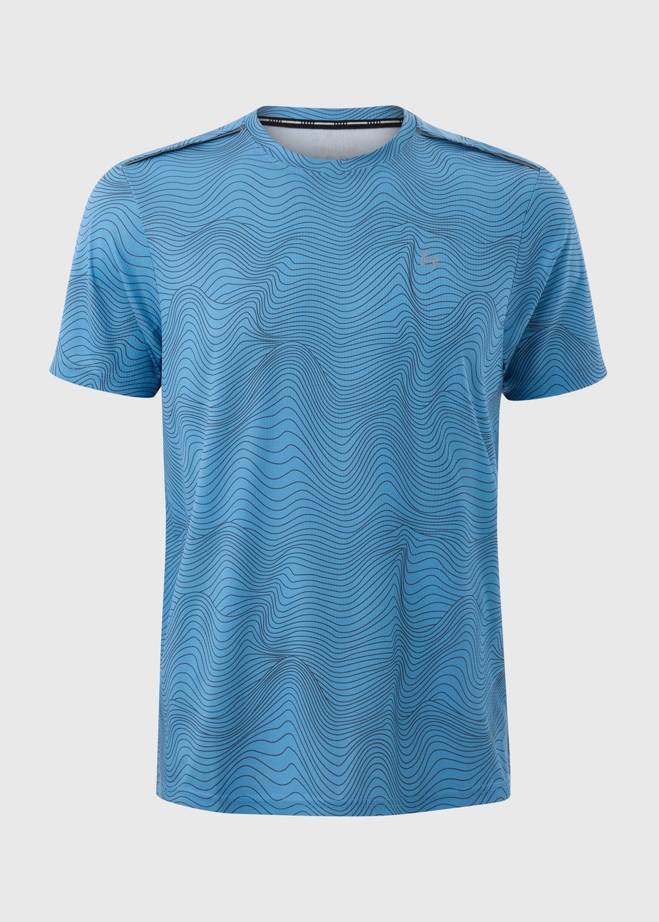 Souluxe Blue Geometric Print T-Shirt