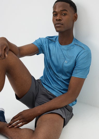 Souluxe Blue Geometric Print T-Shirt