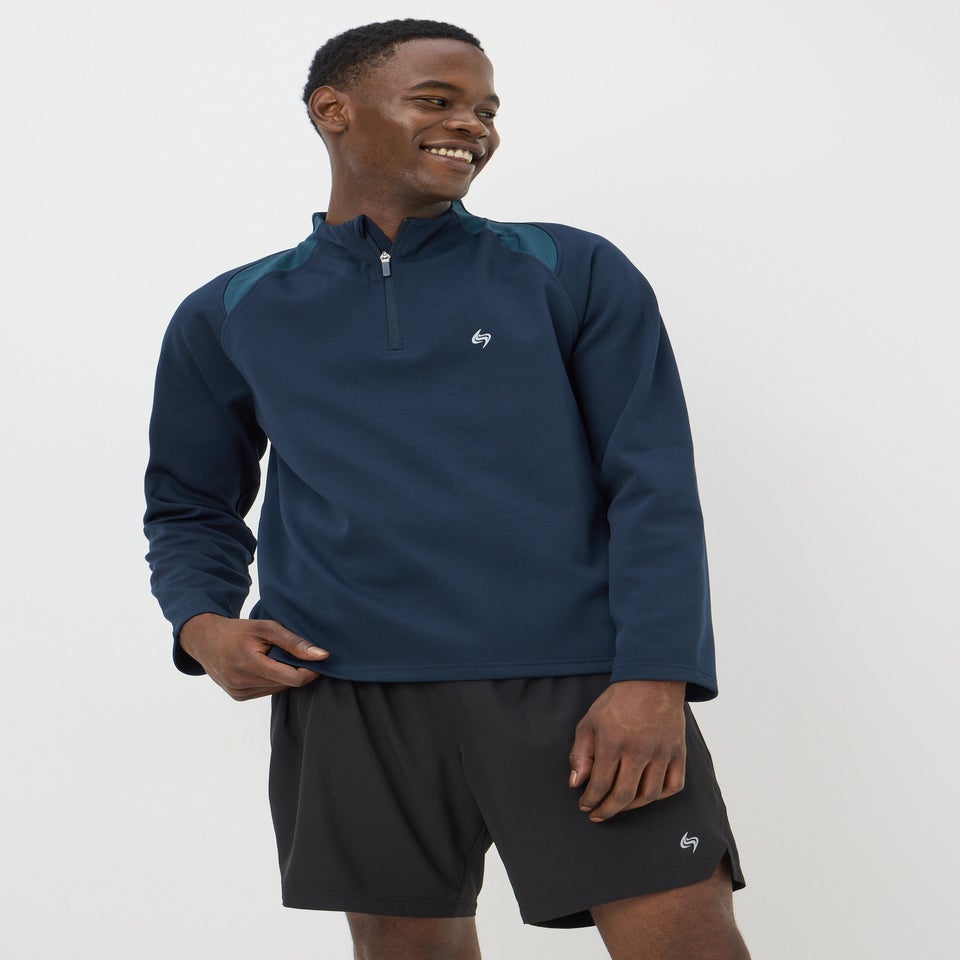 Souluxe Navy Half Zip Co Ord Top