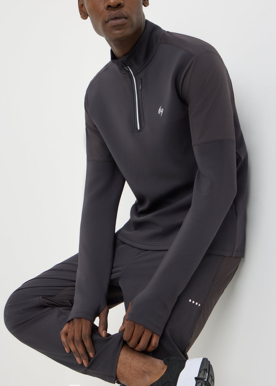 Souluxe Black Half Zip Co Ord Top