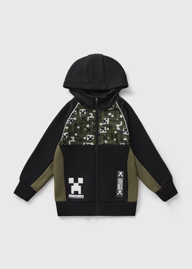 Minecraft Boys Black Zip Up Hoodie (5-13yrs)
