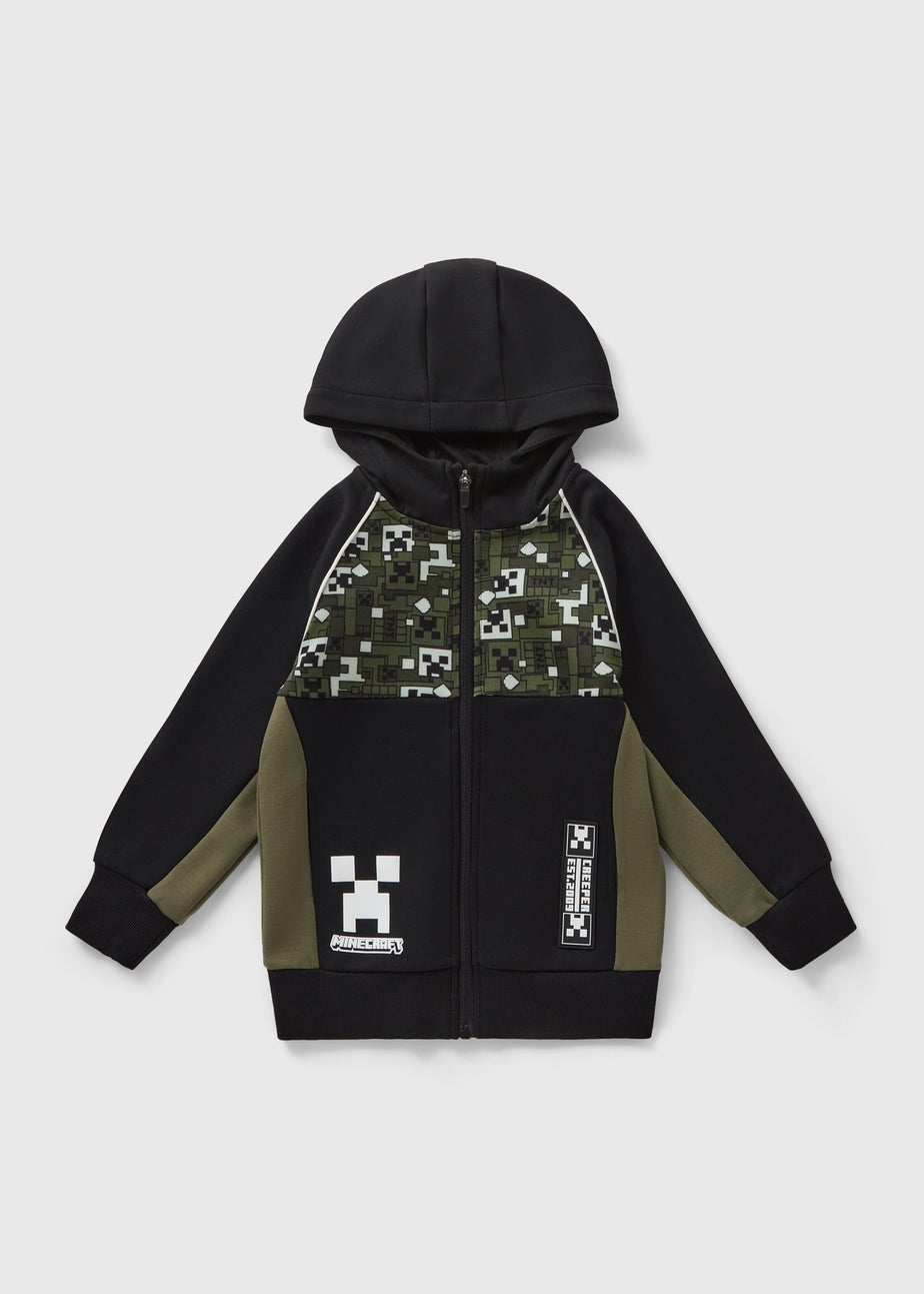 Minecraft Boys Black Zip Up Hoodie (5-13yrs)