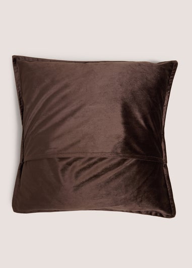 Chocolate Plain Velvet Cushion