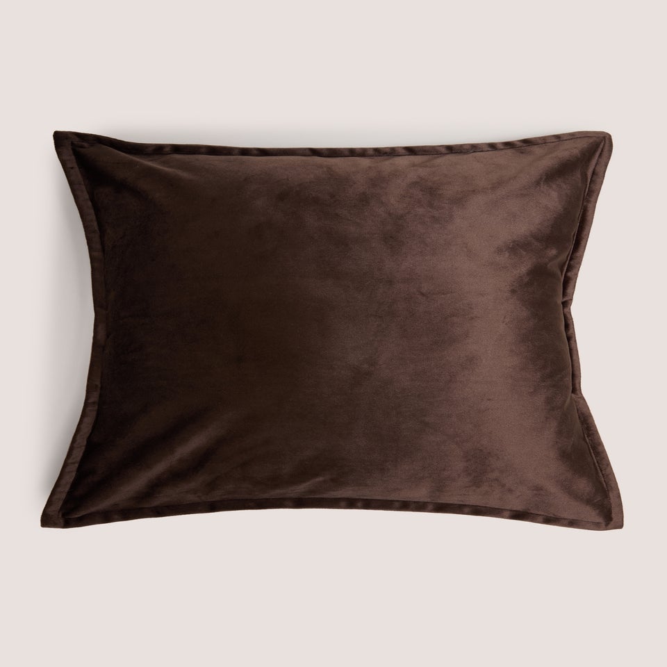 Chocolate Plain Velvet Cushion