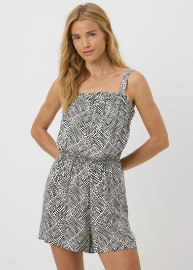 Black Mono Geometric Playsuit