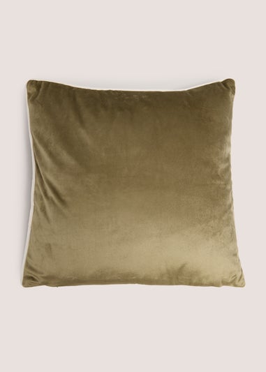 Green Velvet Embroidered Pumpkin Cushion