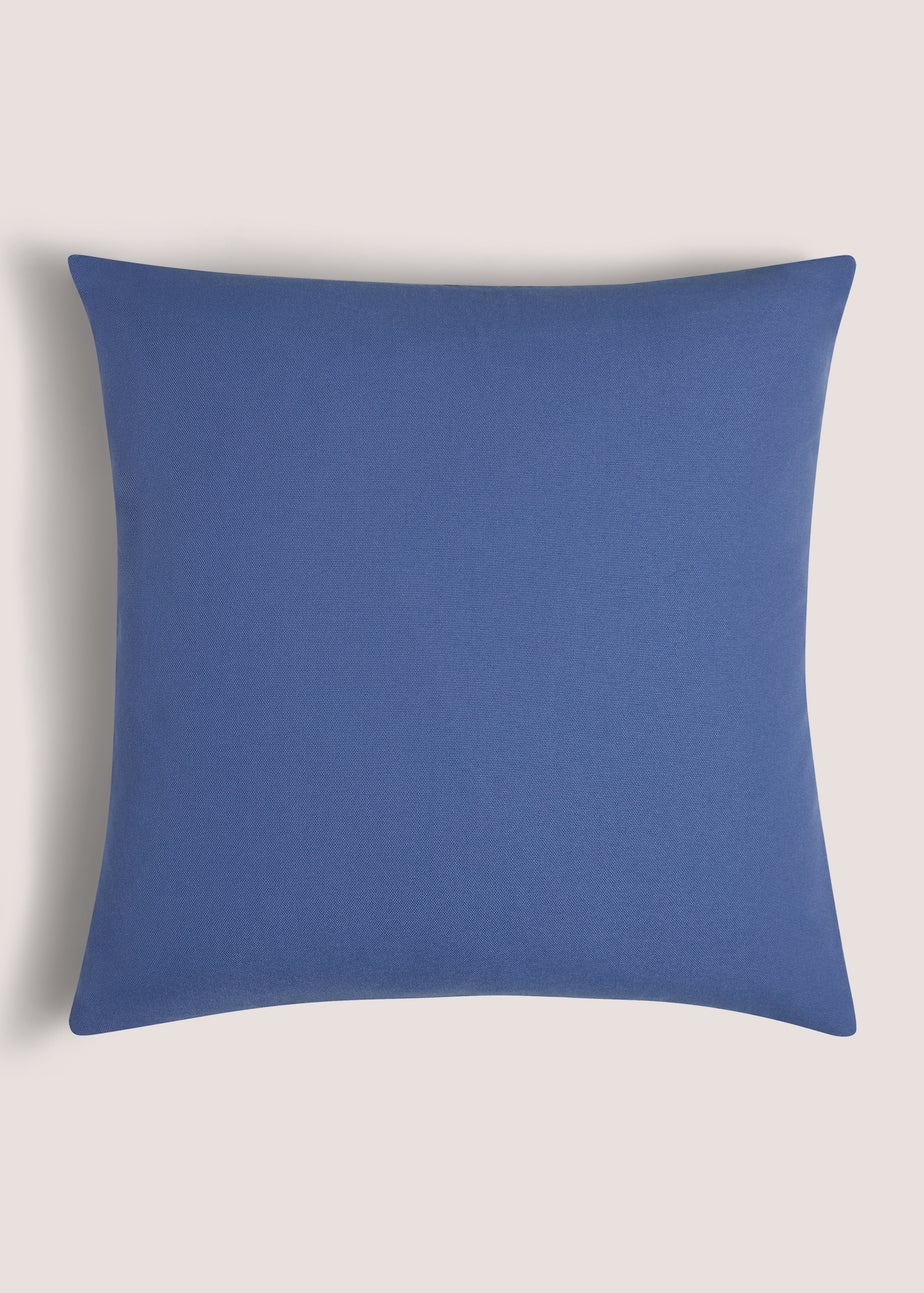 Blue Geometric Tufted Cushion