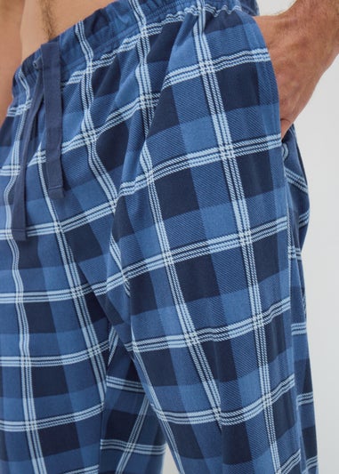 Blue Fleece Check Pyjama Bottoms