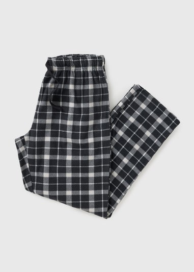 Black Check Mono Microfleece Pyjama Bottoms