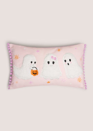 Pink Halloween Ghost Cushion