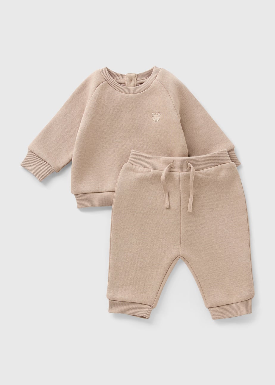 Stone Sweatshirt & Jogging Bottoms (Newborn-23mths)
