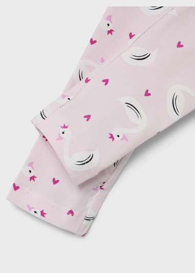 Name It Girls Pink Swan Leggings (1.5-6yrs)