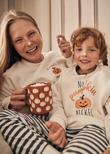 Kids Cream Pumpkin Picker Matching Family Pyjama Set (1-13yrs)