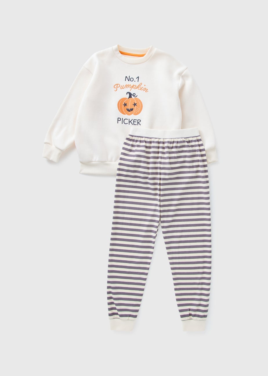Kids Cream Pumpkin Picker Matching Family Pyjama Set (1-13yrs)