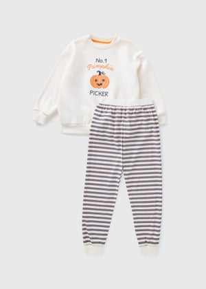 Kids Cream Pumpkin Picker Matching Family Pyjama Set (1-13yrs)