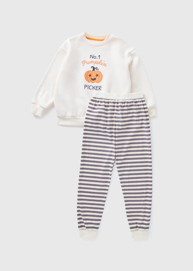 Kids Cream Pumpkin Picker Matching Family Pyjama Set (1-13yrs)