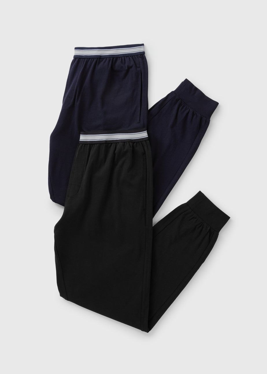 2 Pack Navy Waistband Pyjama Jogging Bottoms