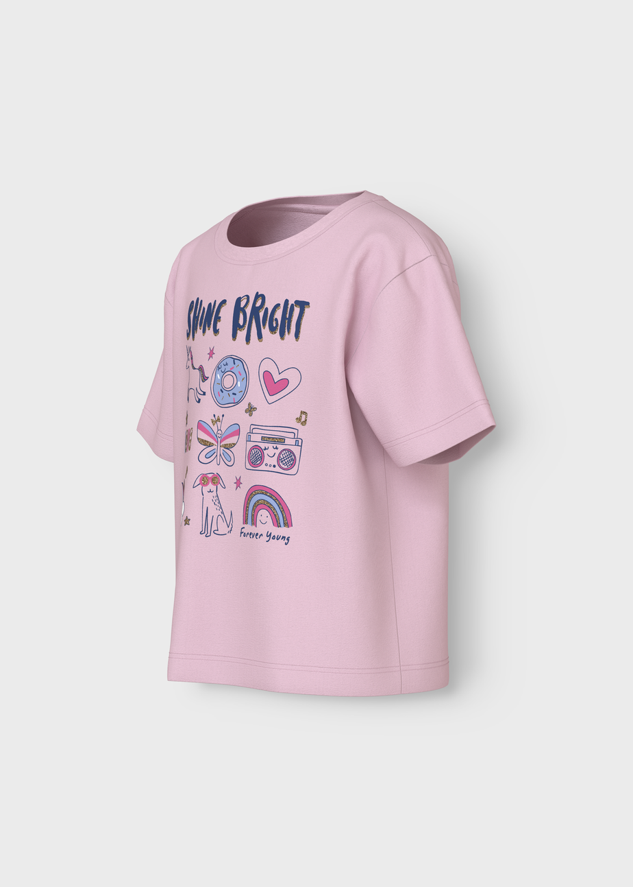Name It Girls Pink Shine Bright T-Shirt (1.5-8yrs)