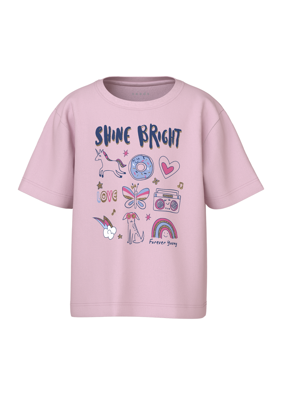 Name It Girls Pink Shine Bright T-Shirt (1.5-8yrs)
