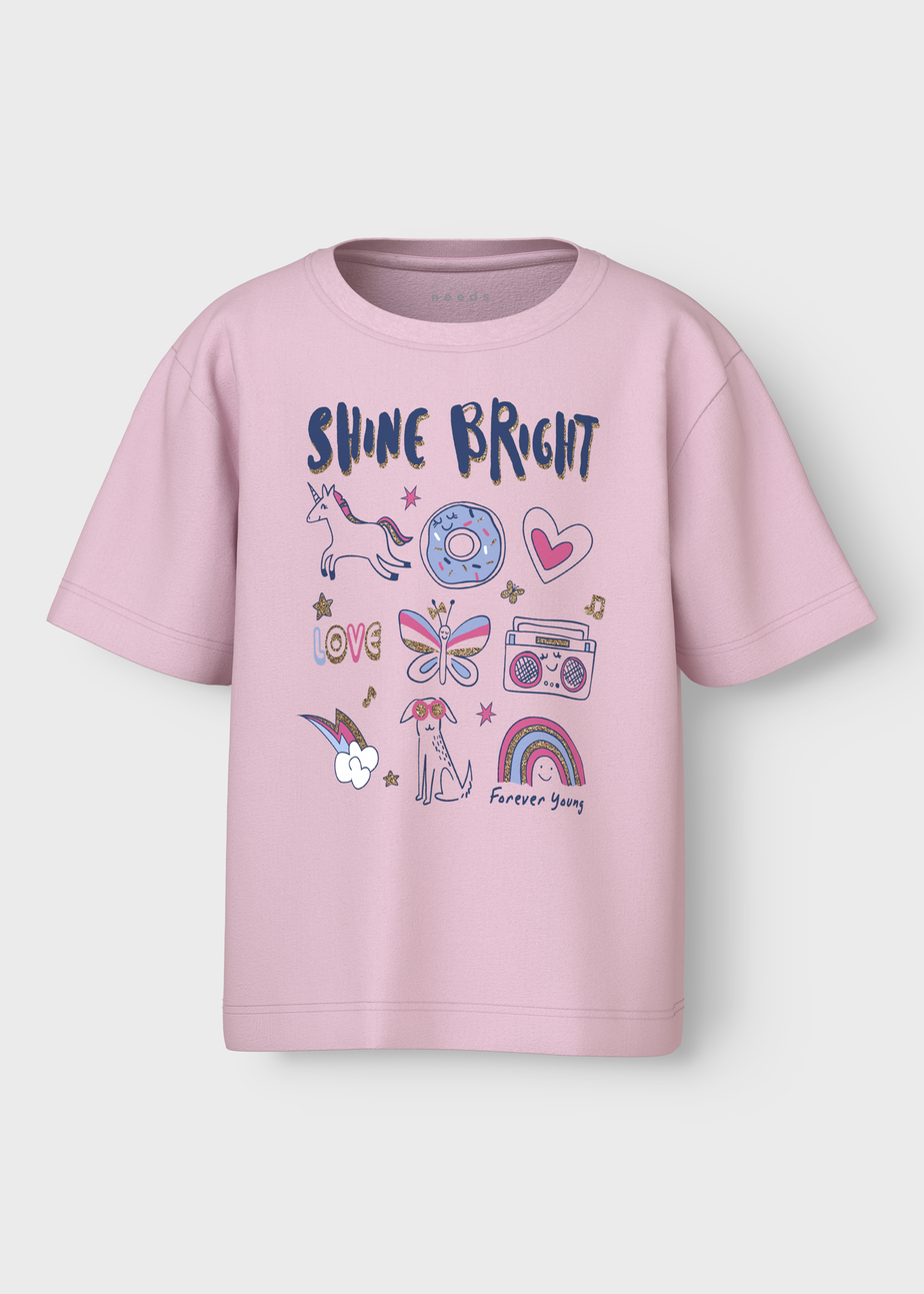 Name It Girls Pink Shine Bright T-Shirt (1.5-8yrs)