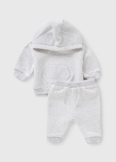 Baby Grey Hoodie & Jogging Bottom Set (Newborn-23mths)