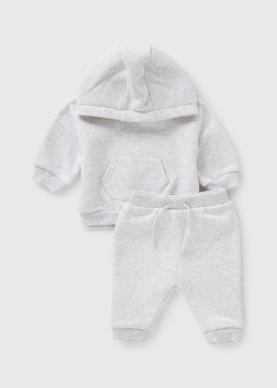 Baby Grey Hoodie & Jogging Bottom Set (Newborn-23mths)