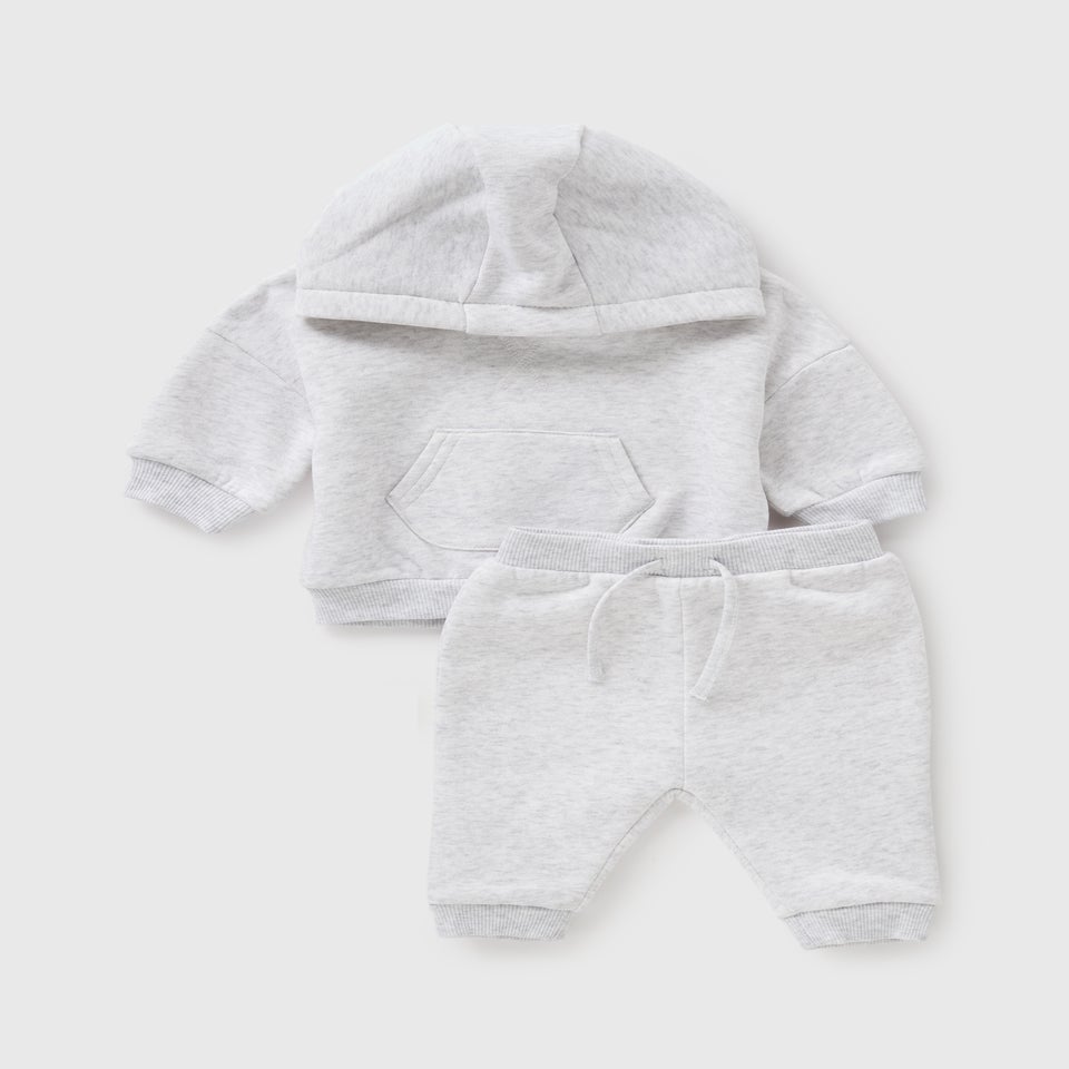 Baby Grey Hoodie & Jogging Bottom Set (Newborn-23mths)
