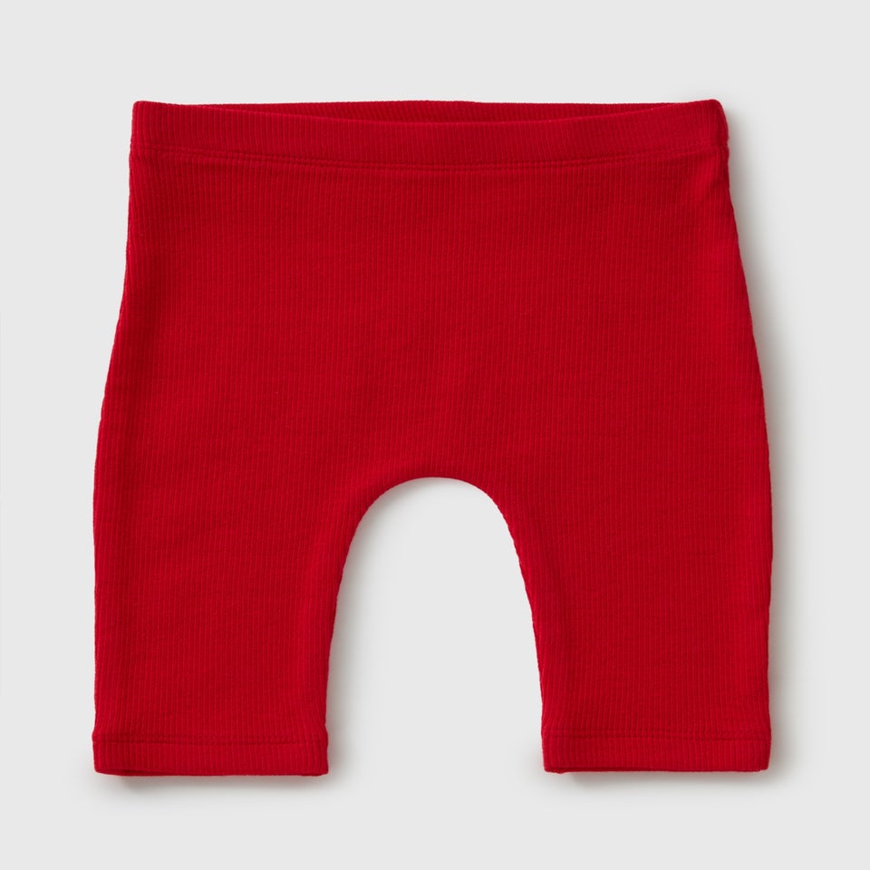 Baby Red Ribbed Leggings (Newborn-23mths)