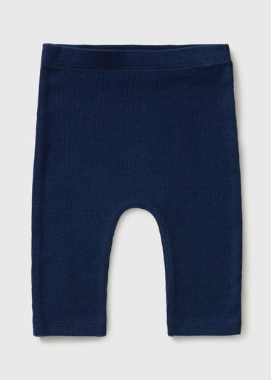 Baby Navy Ribbed Leggings (Newborn-23mths)