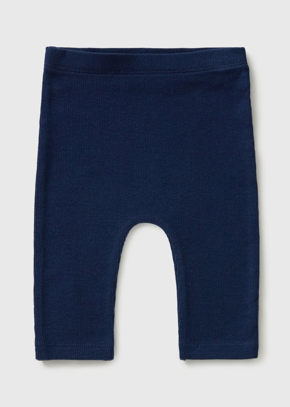 Baby Navy Ribbed Leggings (Newborn-23mths)