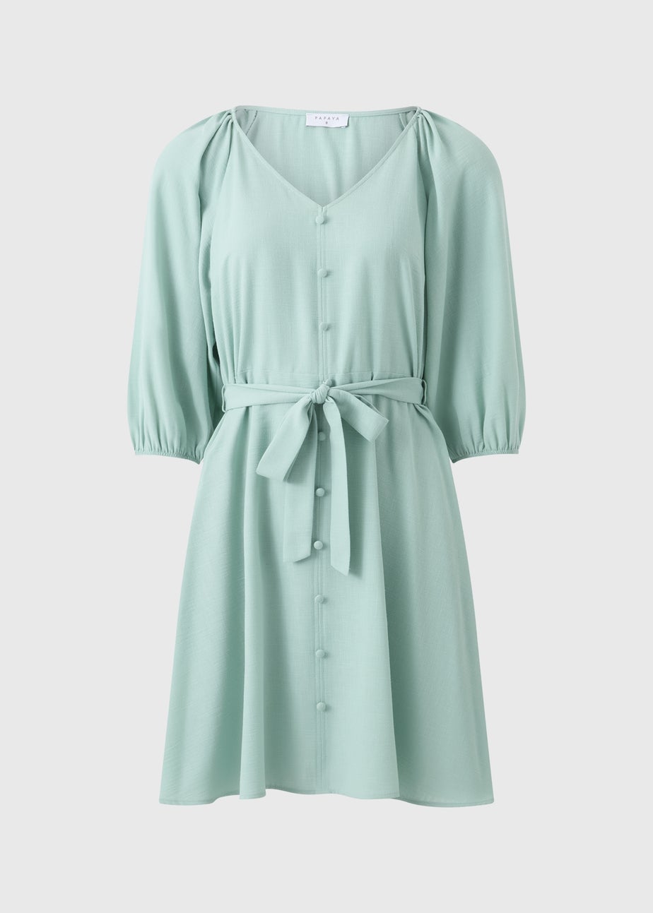 Green Belted Mini Dress