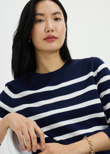 Navy Striped Super Soft Jumper
