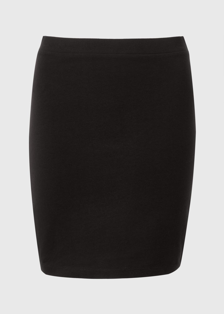 Black Pull On Mini Skirt