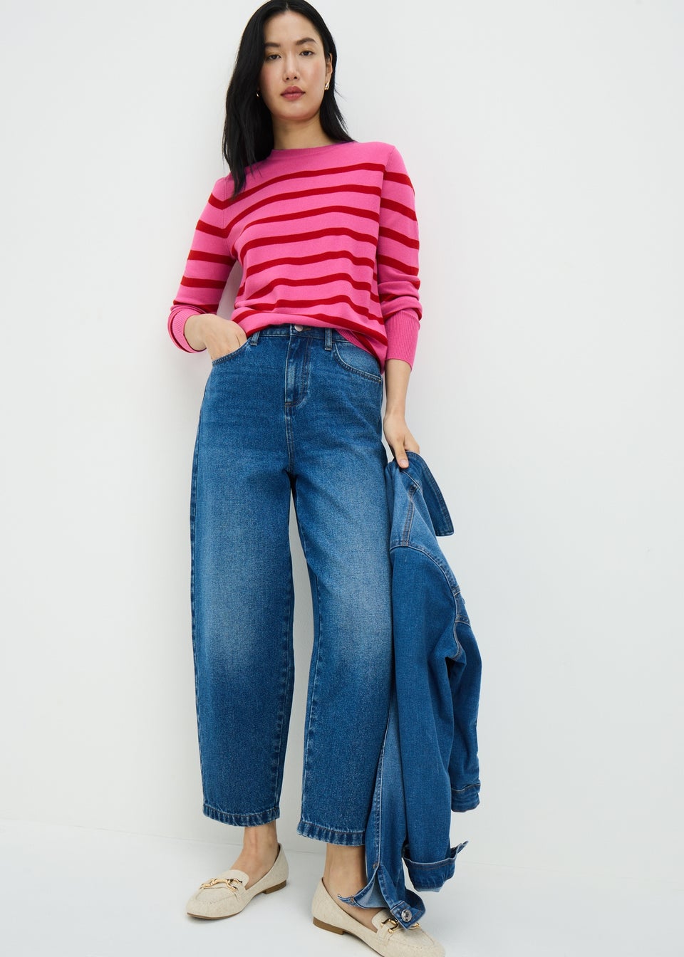 Pink Striped Super Soft Jumper