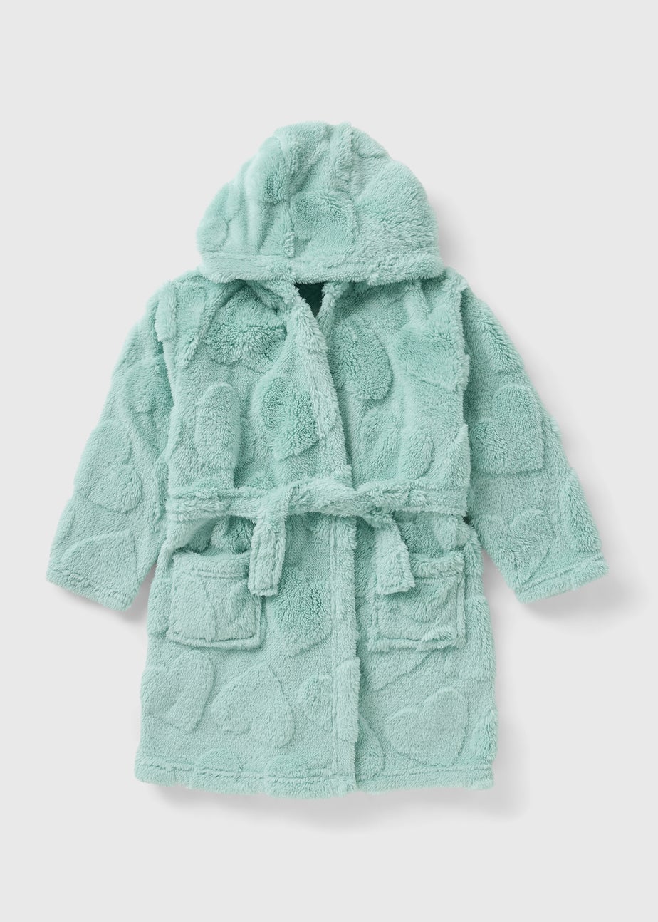 Girls Sage Heart Embossed Robe (7-13yrs)
